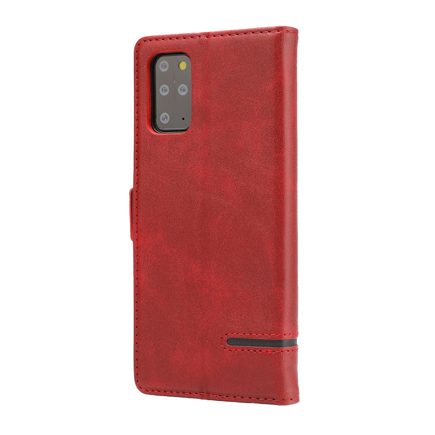 Magnetic Leather Protective Cover Wallet Shell for Samsung Galaxy S20 Plus - Red