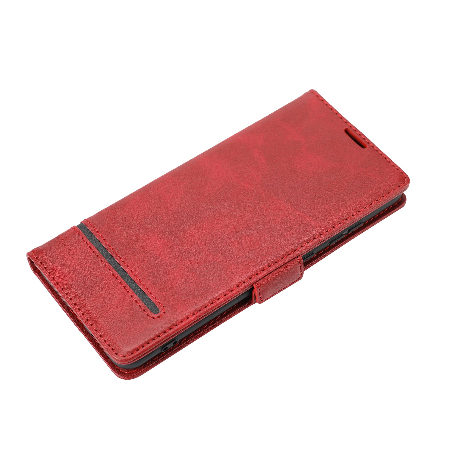 Magnetic Leather Protective Cover Wallet Shell for Samsung Galaxy S20 Plus - Red