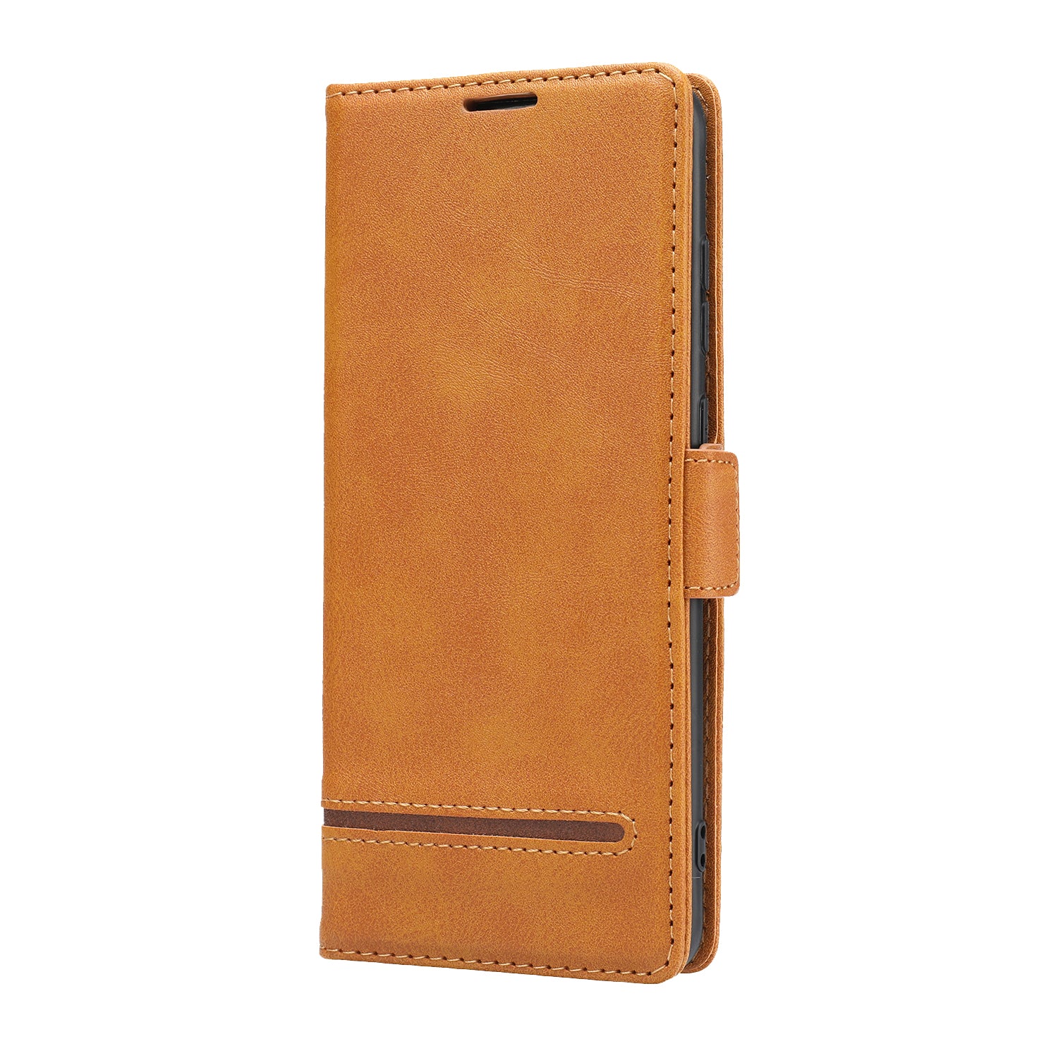 Magnetic Leather Protective Cover Wallet Shell for Samsung Galaxy S20 Plus - Brown