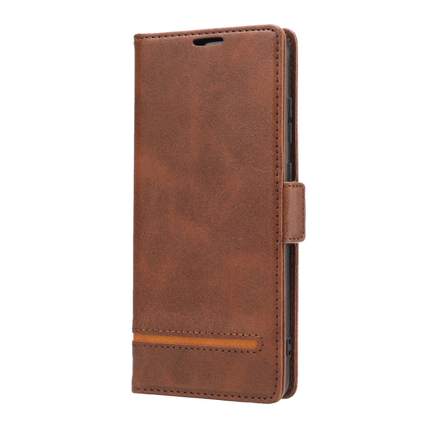 Magnetic Leather Protective Cover Wallet Shell for Samsung Galaxy S20 Plus - Coffee