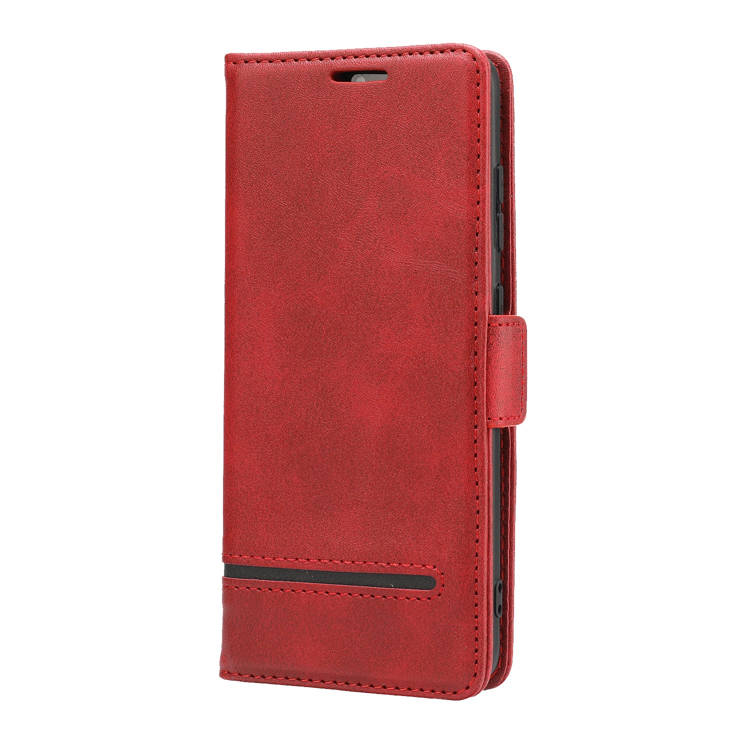 Wallet Stand Magnetic Leather Phone Casing for Samsung Galaxy S20 4G/S20 5G - Red