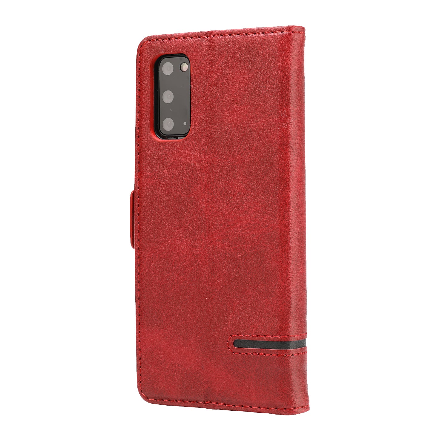 Wallet Stand Magnetic Leather Phone Casing for Samsung Galaxy S20 4G/S20 5G - Red