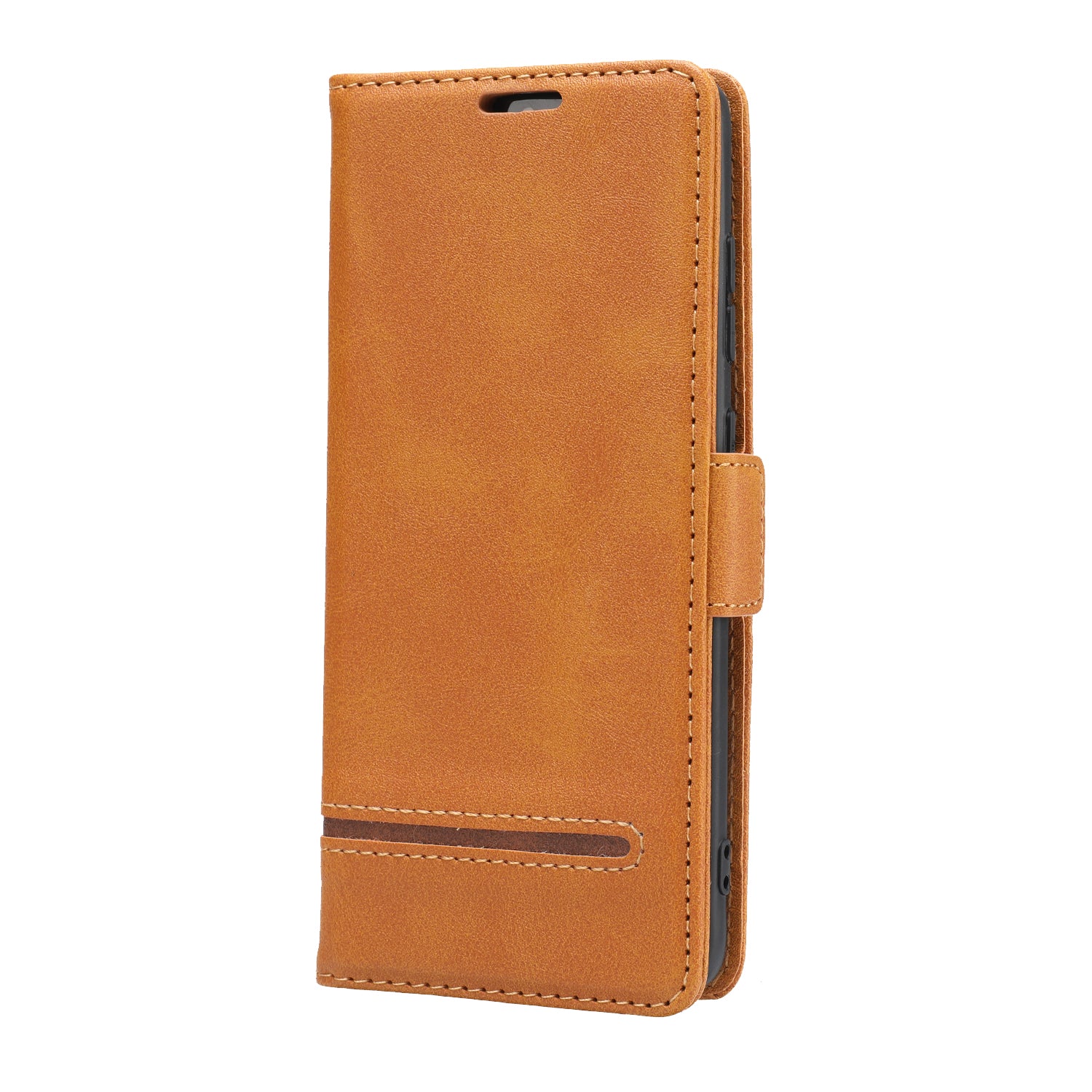 Wallet Stand Magnetic Leather Phone Casing for Samsung Galaxy S20 4G/S20 5G - Brown