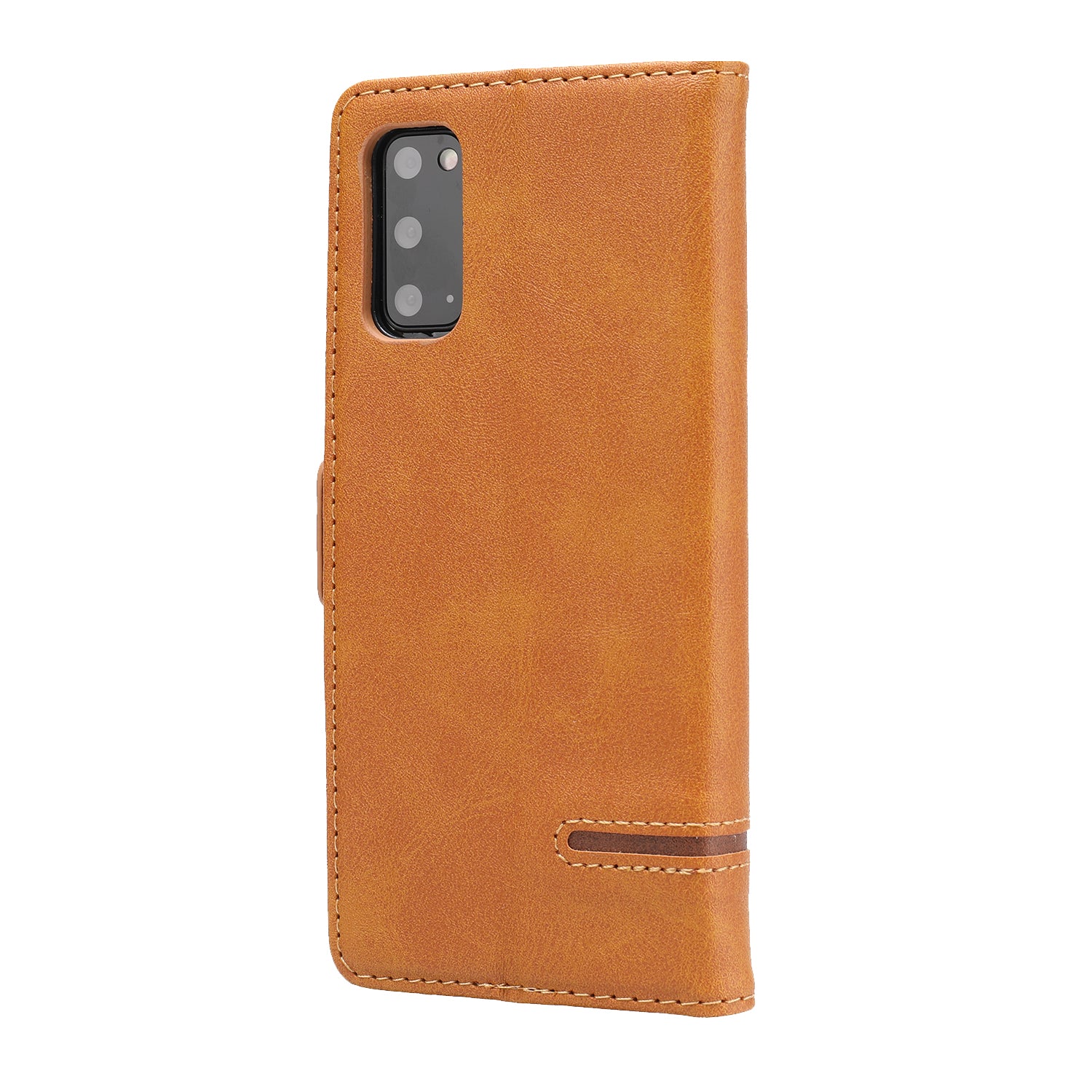 Wallet Stand Magnetic Leather Phone Casing for Samsung Galaxy S20 4G/S20 5G - Brown