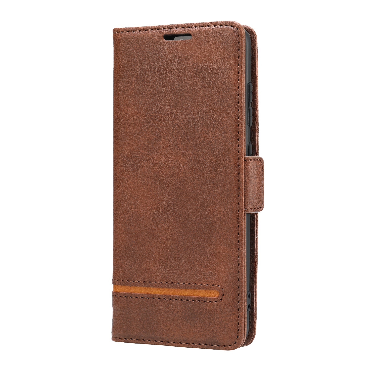 Wallet Stand Magnetic Leather Phone Casing for Samsung Galaxy S20 4G/S20 5G - Coffee