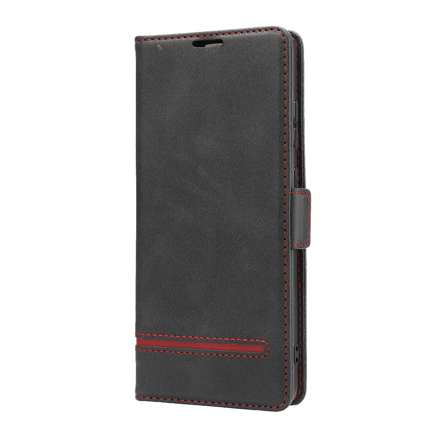 PU Leather Wallet Magnetic Mobile Phone Shell for Samsung Galaxy S20 Ultra - Black