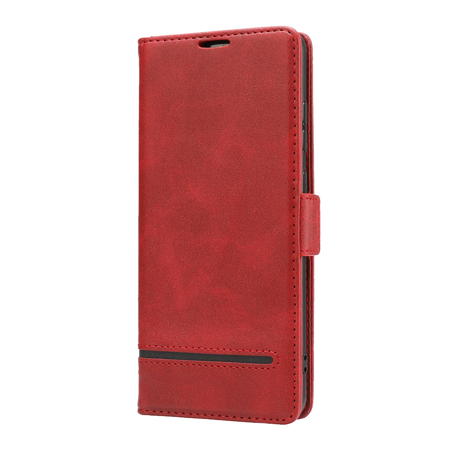 PU Leather Wallet Magnetic Mobile Phone Shell for Samsung Galaxy S20 Ultra - Red