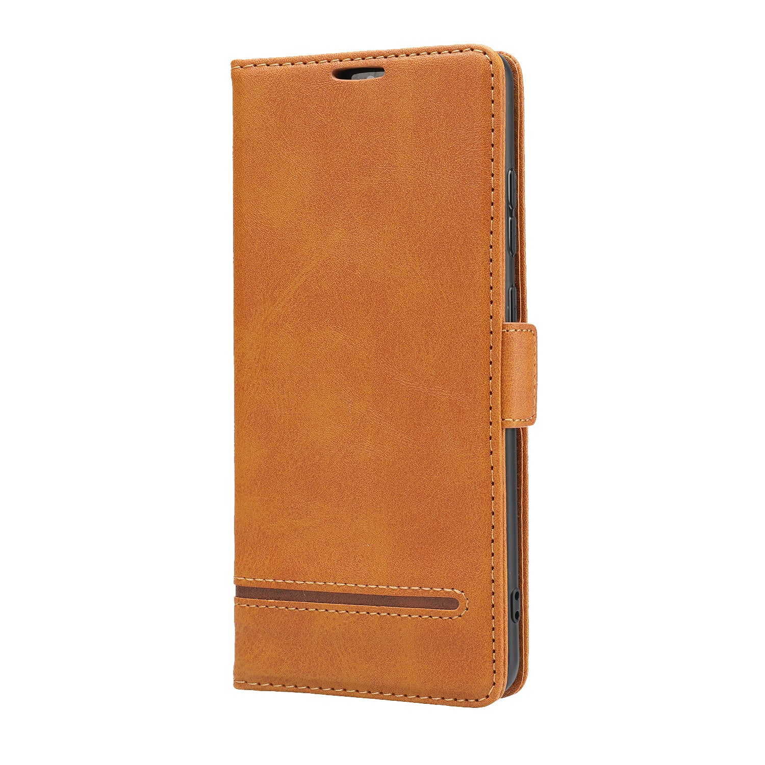 PU Leather Wallet Magnetic Mobile Phone Shell for Samsung Galaxy S20 Ultra - Brown