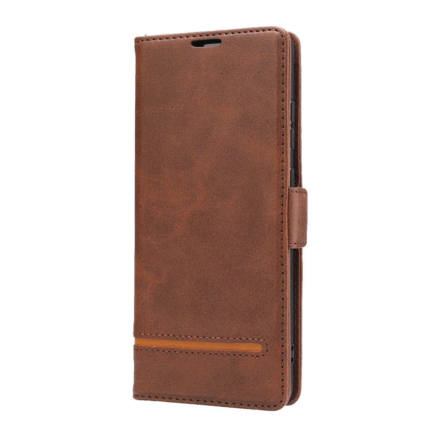 PU Leather Wallet Magnetic Mobile Phone Shell for Samsung Galaxy S20 Ultra - Coffee