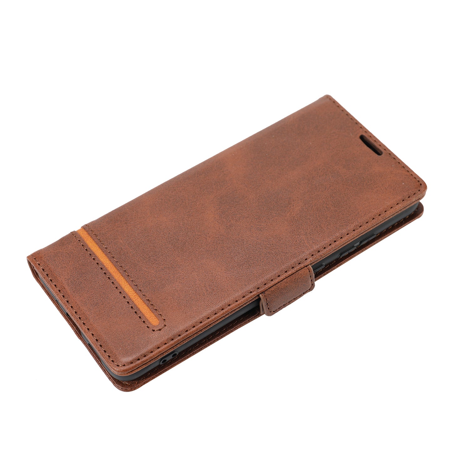 PU Leather Wallet Magnetic Mobile Phone Shell for Samsung Galaxy S20 Ultra - Coffee