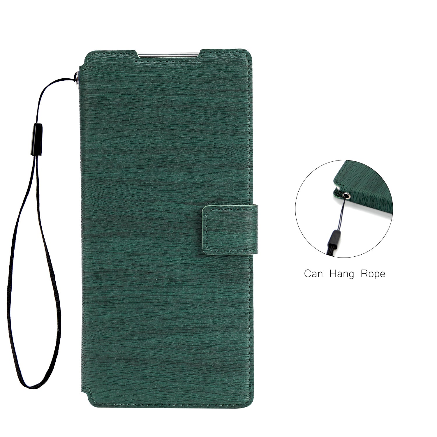 Wood Grain Leather Stand Card Slots Cell Phone Shell for Samsung Galaxy S20 Plus - Green