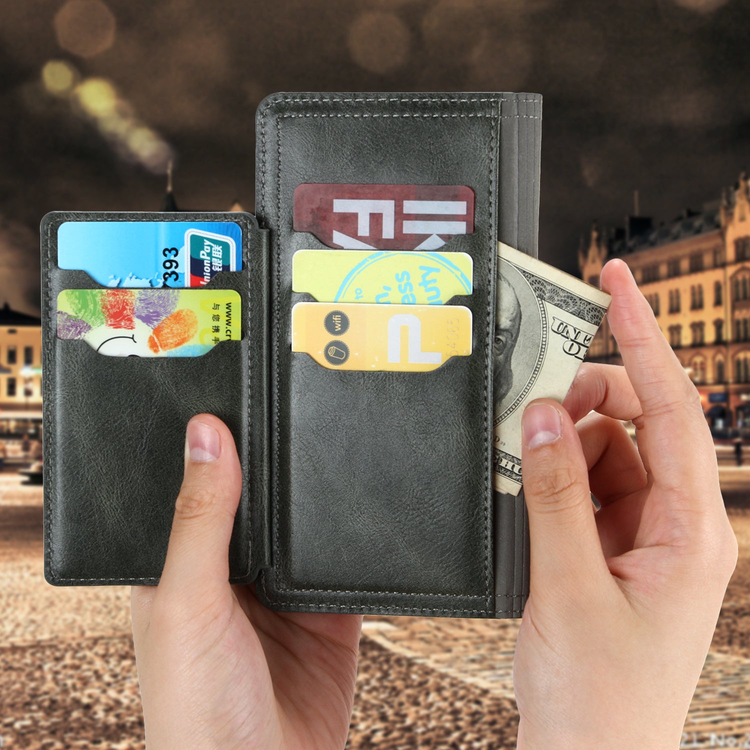 Zipper Pocket Wallet Leather Phone Cover Casing for Samsung Galaxy S20 Plus / S20 Plus 5G - Green