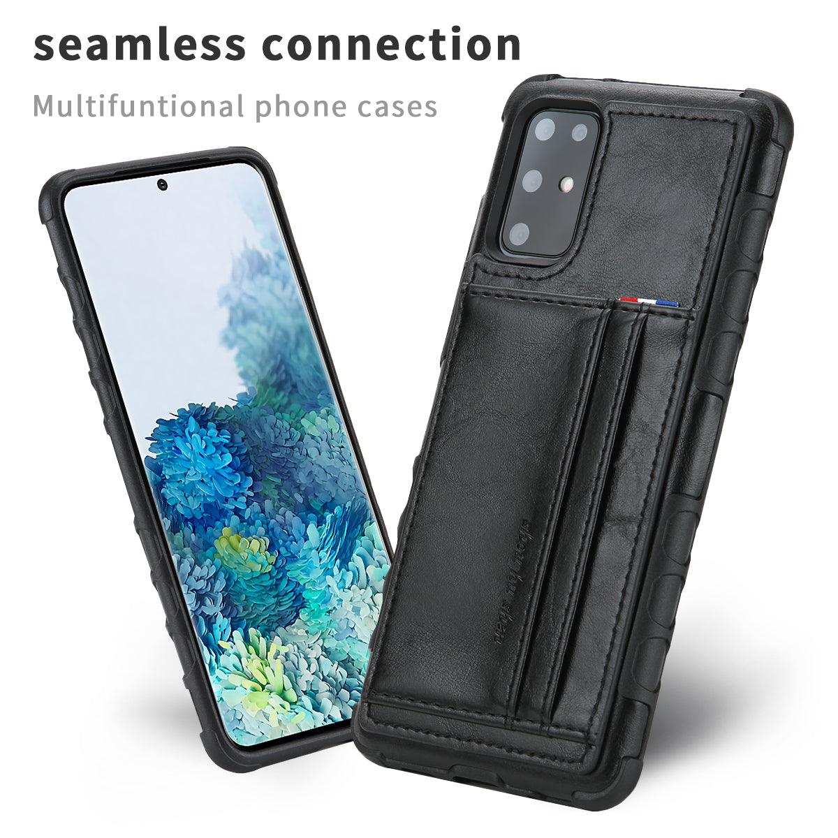 SHOUHUSHEN for Samsung Galaxy S20 Plus/S20 Plus 5G Cover PU Leather+PC Hard Case with Card Slots - Black