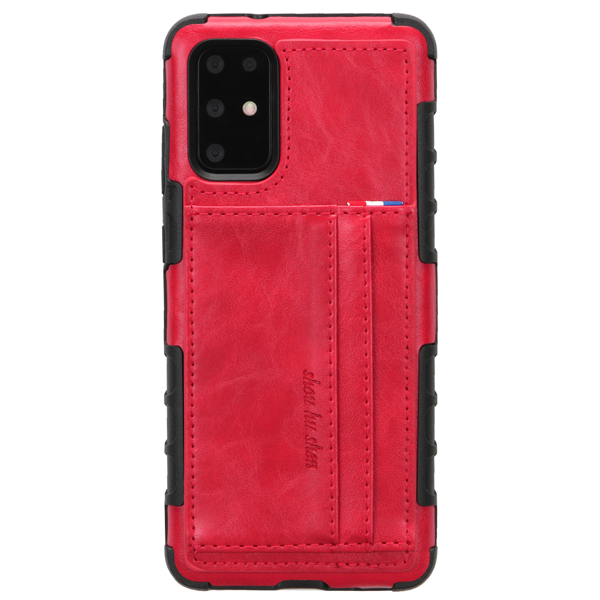 SHOUHUSHEN for Samsung Galaxy S20 Plus/S20 Plus 5G Cover PU Leather+PC Hard Case with Card Slots - Red