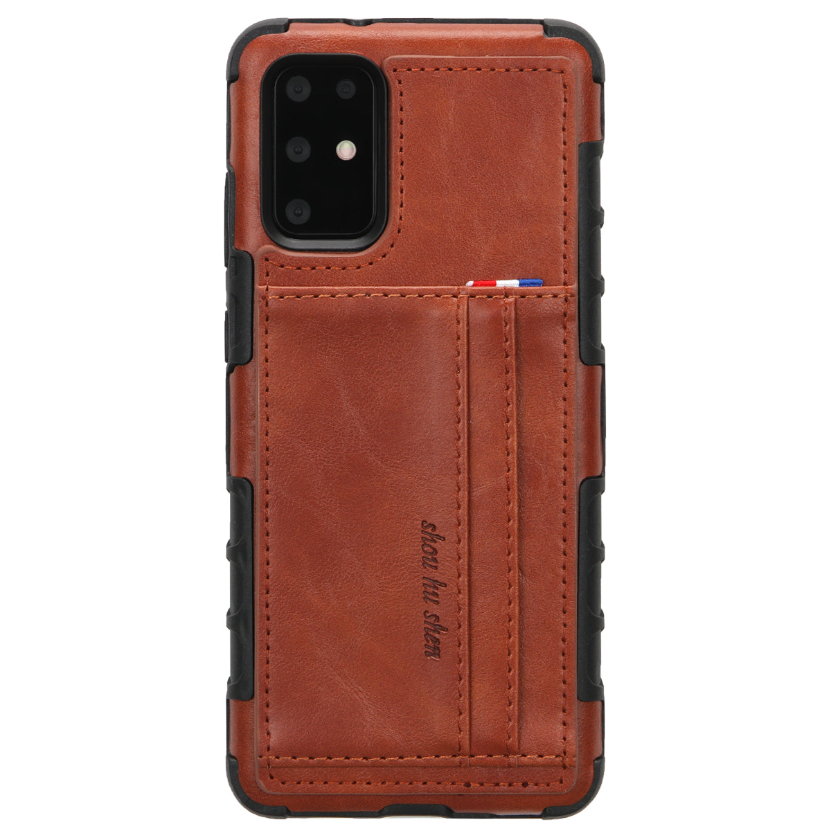 SHOUHUSHEN for Samsung Galaxy S20 Plus/S20 Plus 5G Cover PU Leather+PC Hard Case with Card Slots - Brown