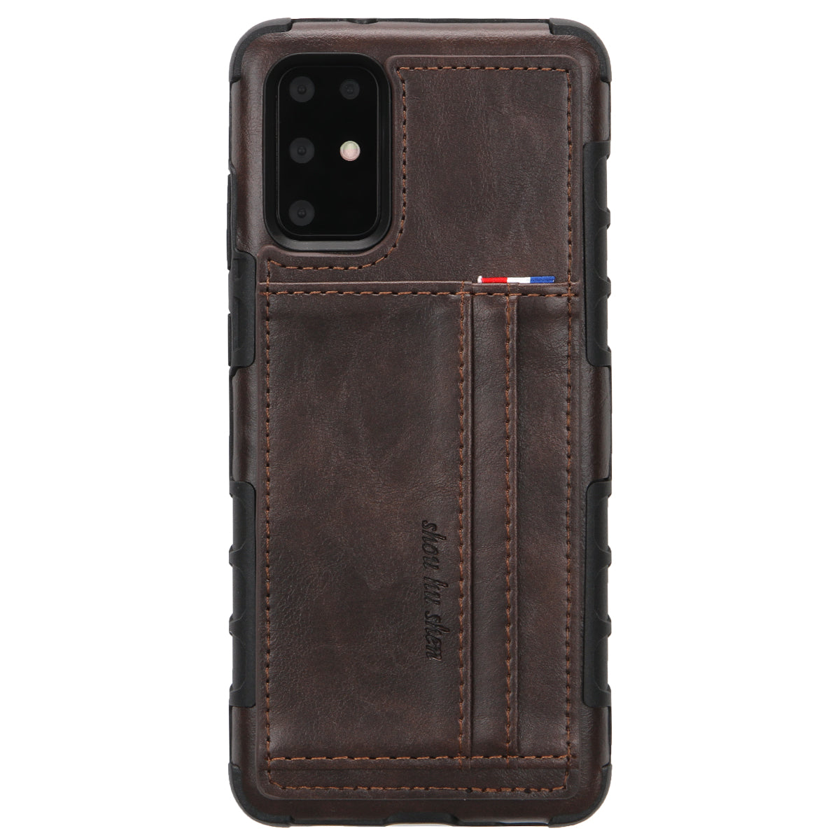 SHOUHUSHEN for Samsung Galaxy S20 Plus/S20 Plus 5G Cover PU Leather+PC Hard Case with Card Slots - Coffee