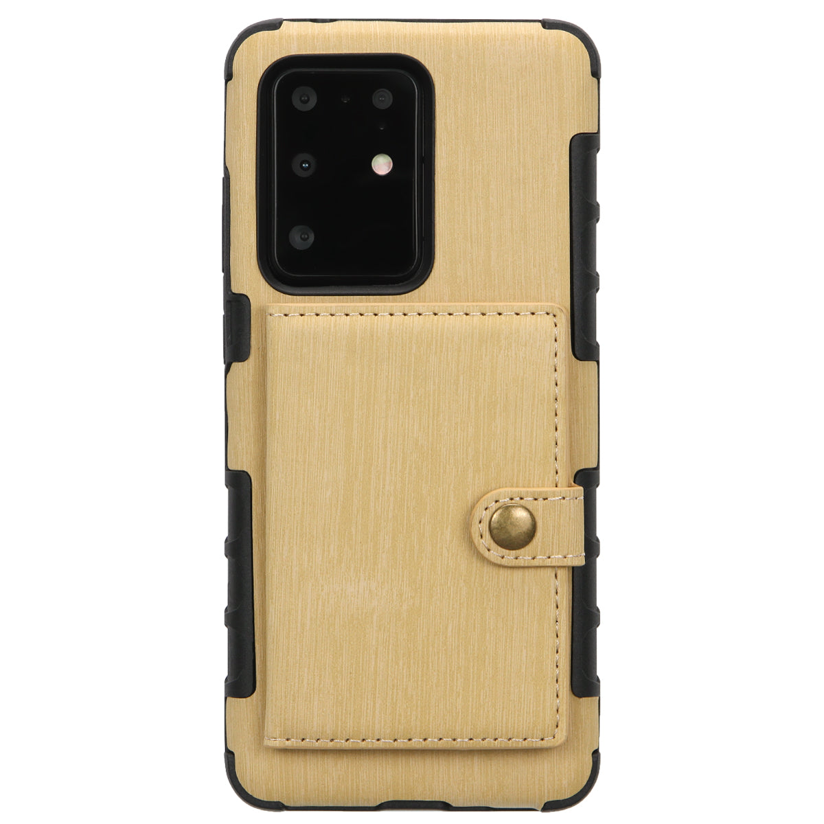 SHOUHUSHEN Cover PU Leather Coated Hard PC Case for Samsung Galaxy S20 Ultra - Gold