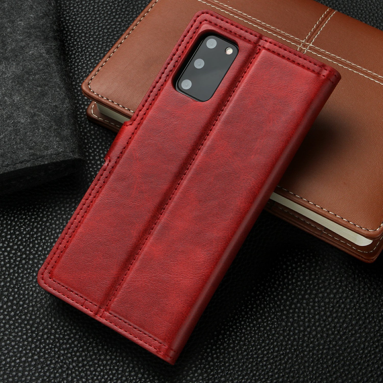 Wallet Leather Stand Case for Samsung Galaxy S20 4G/S20 5G - Red