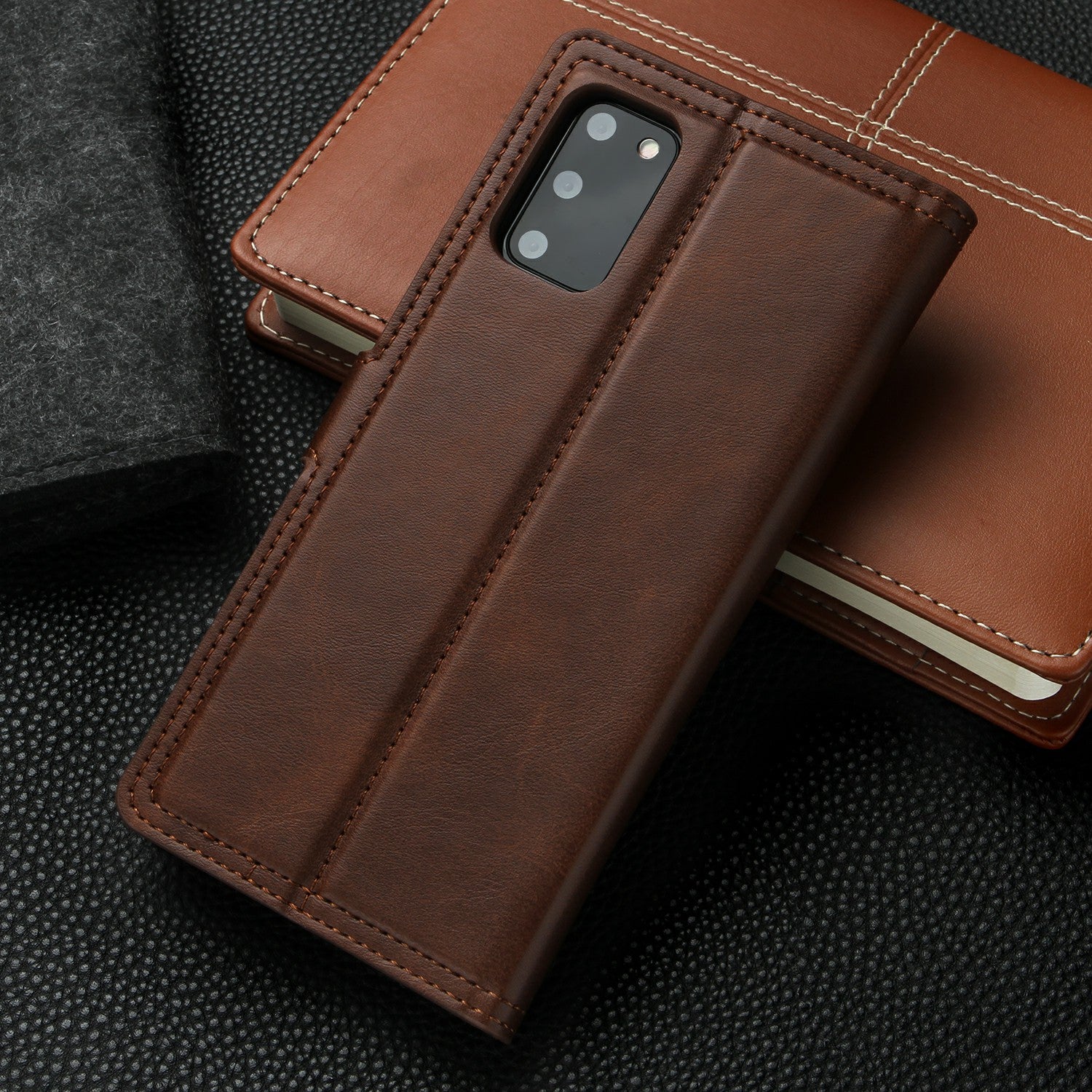 Wallet Leather Stand Case for Samsung Galaxy S20 4G/S20 5G - Brown