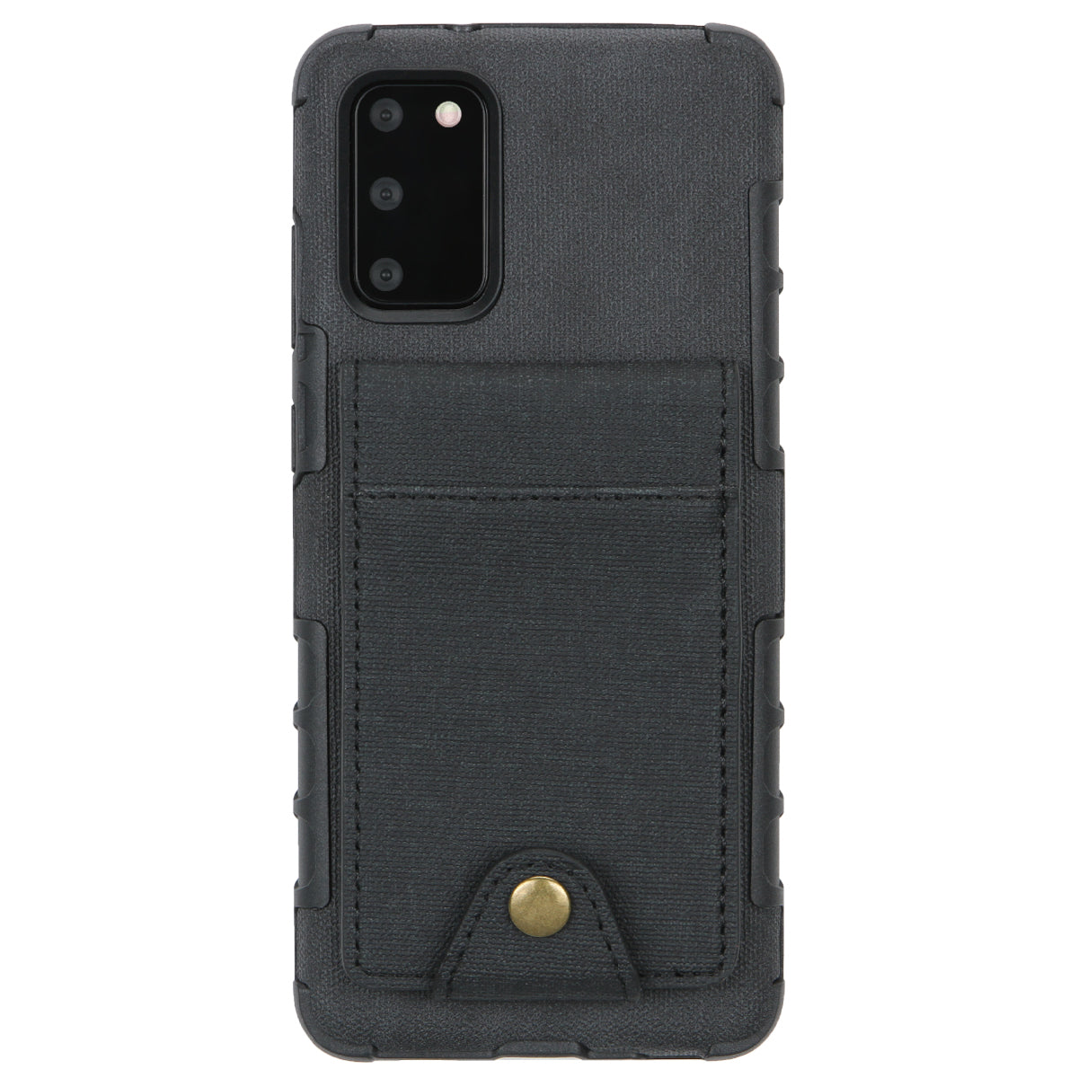 SHOUHUSHEN Leather Coated TPU Card Holder Case for Samsung Galaxy S20 4G/S20 5G - Black