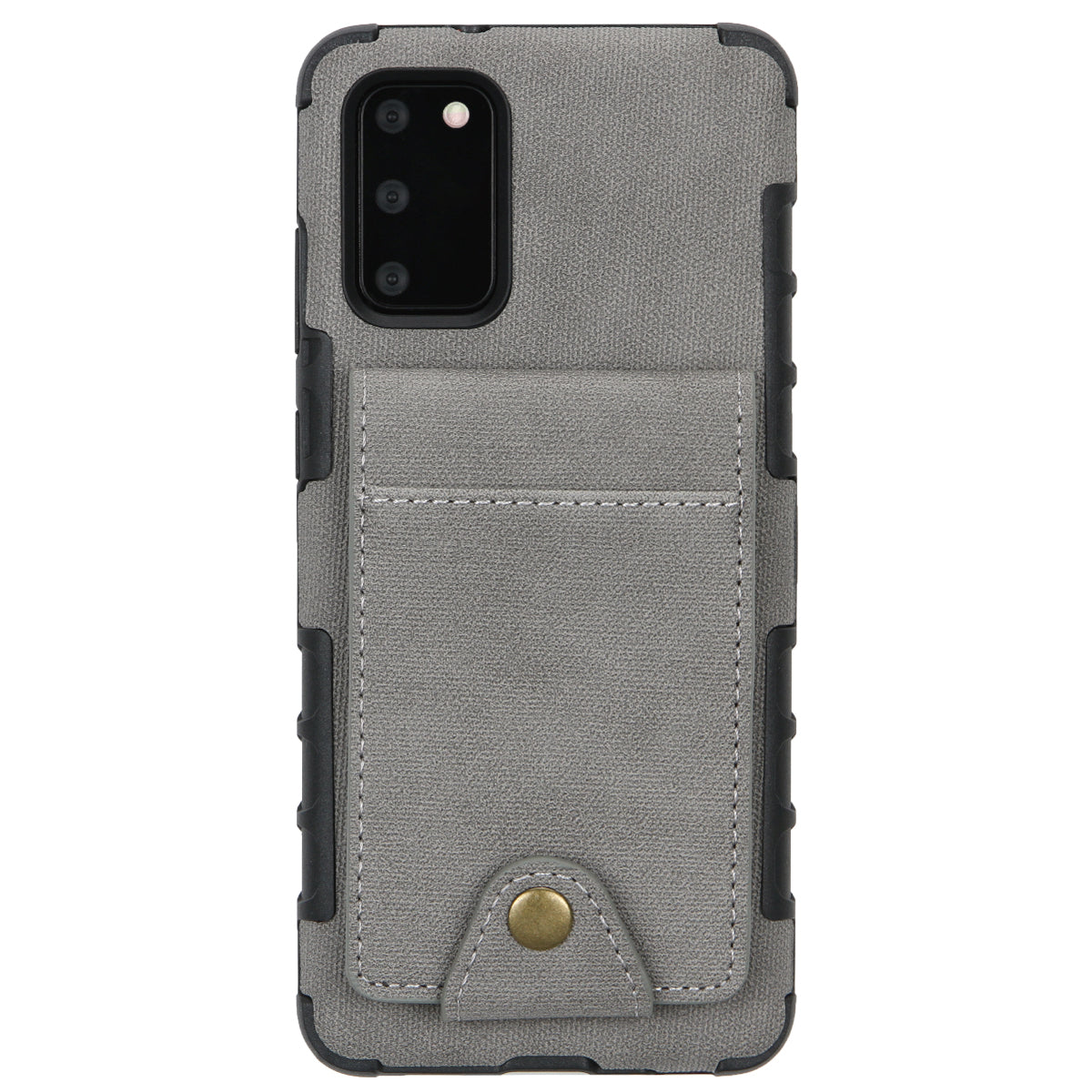 SHOUHUSHEN Leather Coated TPU Card Holder Case for Samsung Galaxy S20 4G/S20 5G - Grey