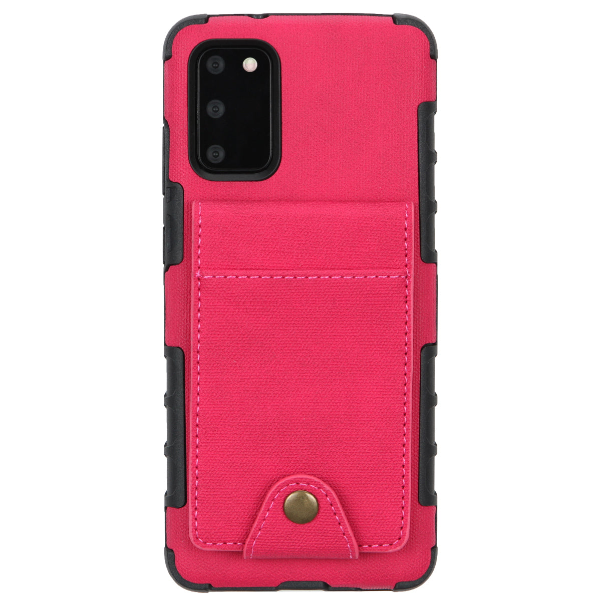 SHOUHUSHEN Leather Coated TPU Card Holder Case for Samsung Galaxy S20 4G/S20 5G - Rose