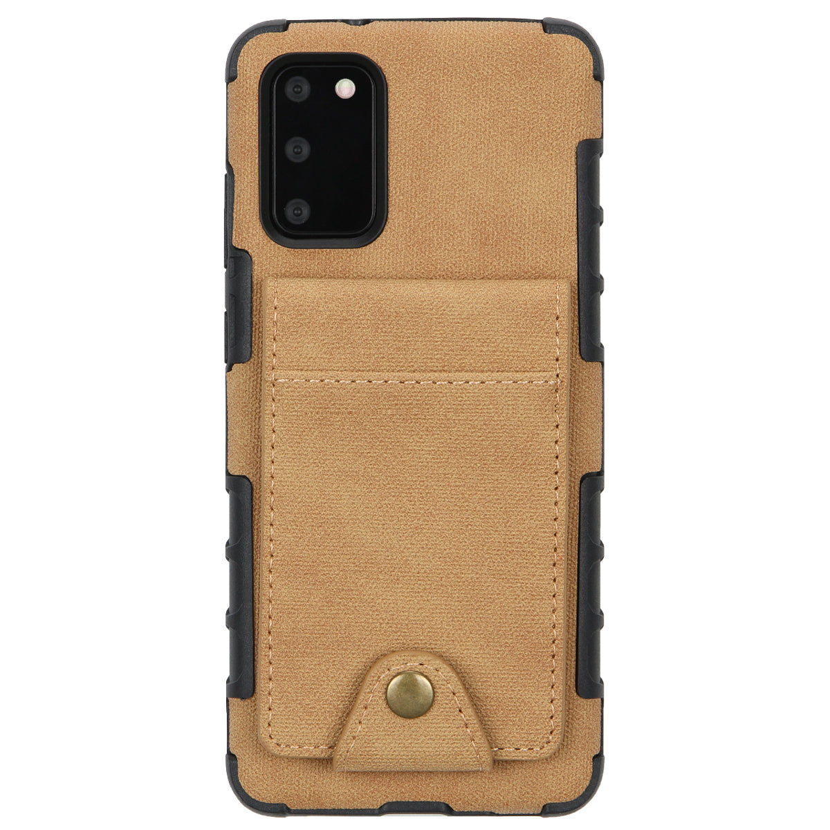 SHOUHUSHEN Leather Coated TPU Card Holder Case for Samsung Galaxy S20 4G/S20 5G - Khaki