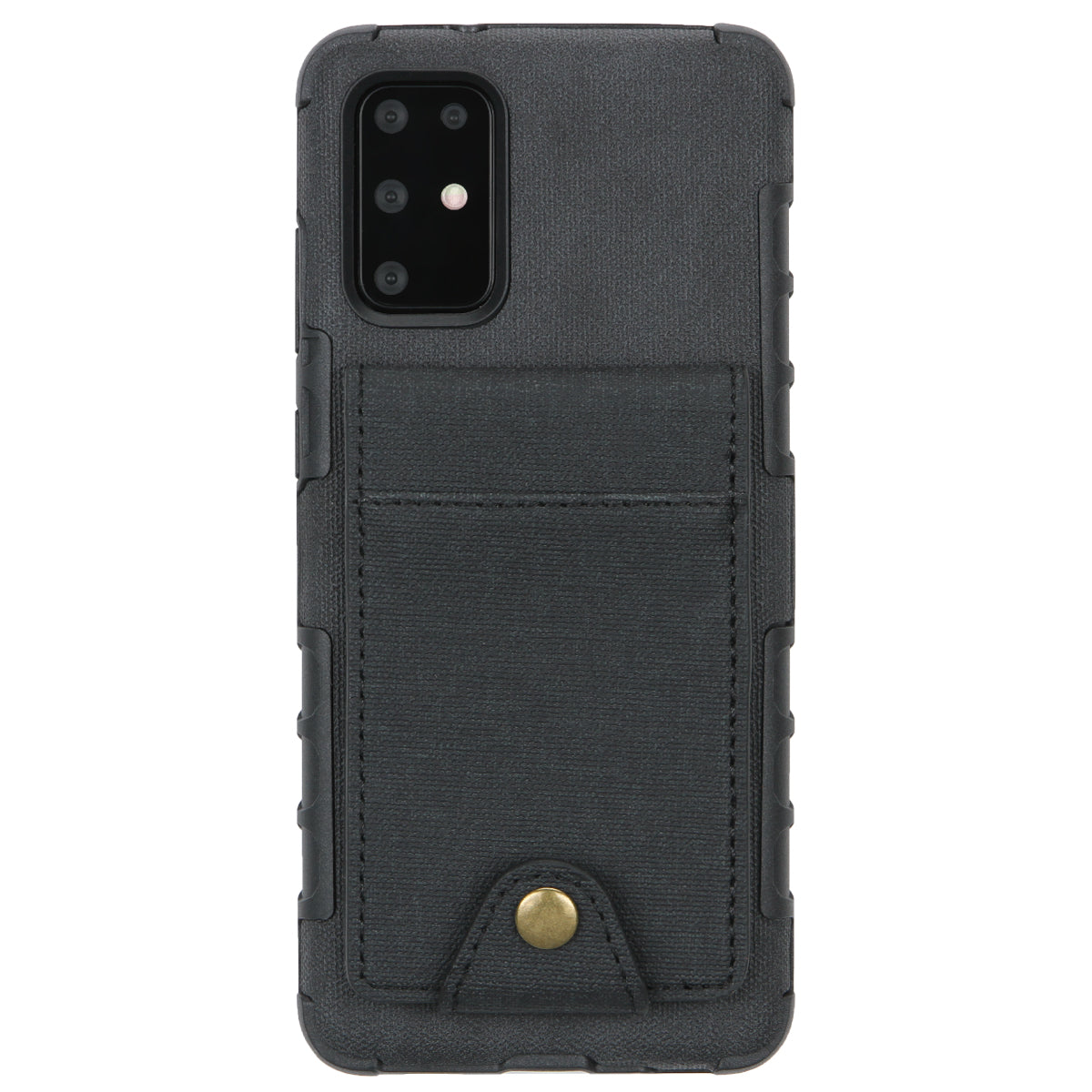 SHOUHUSHEN Leather Coated TPU Case with Card Slots for Samsung Galaxy S20 Plus - Black