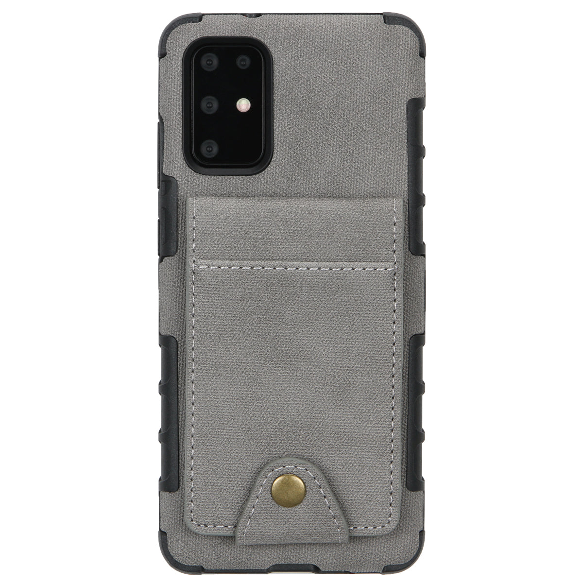 SHOUHUSHEN Leather Coated TPU Case with Card Slots for Samsung Galaxy S20 Plus - Grey