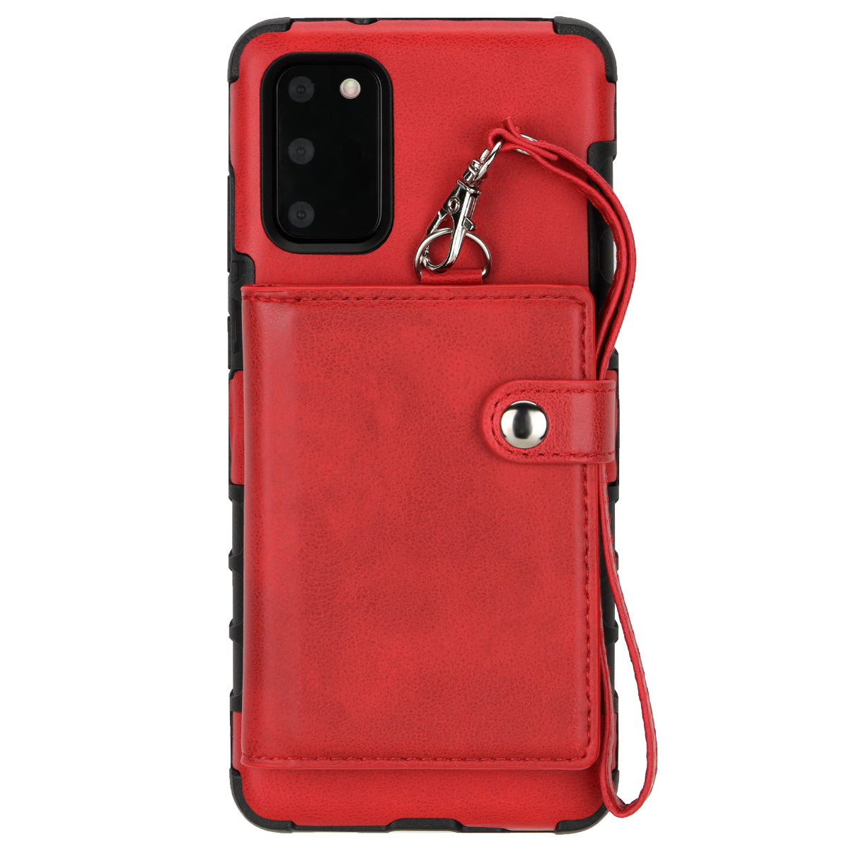 SHOUHUSHEN PU Leather Coated PC TPU Combo Shell for Samsung Galaxy S20 4G/S20 5G - Red