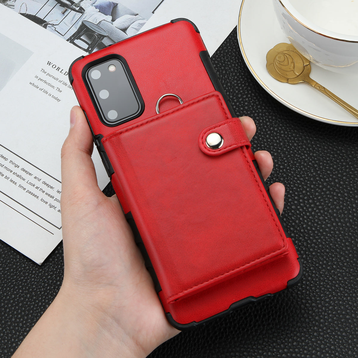 SHOUHUSHEN PU Leather Coated PC TPU Combo Shell for Samsung Galaxy S20 4G/S20 5G - Red