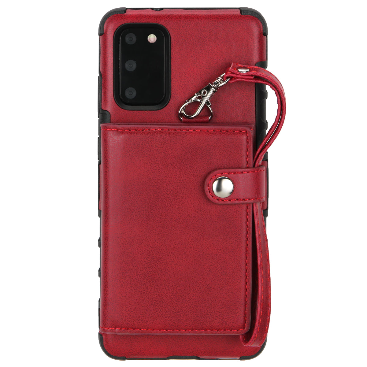 SHOUHUSHEN PU Leather Coated PC TPU Combo Shell for Samsung Galaxy S20 4G/S20 5G - Wine Red