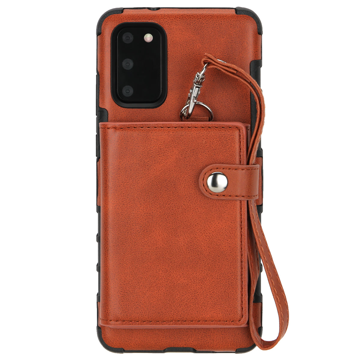 SHOUHUSHEN PU Leather Coated PC TPU Combo Shell for Samsung Galaxy S20 4G/S20 5G - Brown