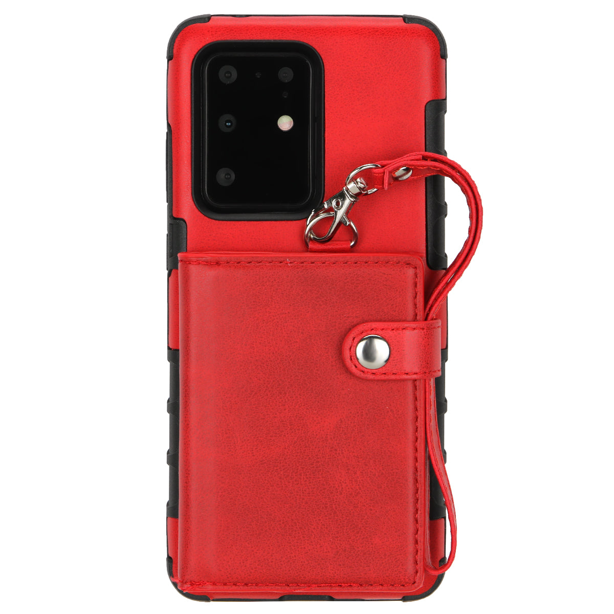 SHOUHUSHEN PU Leather Coated PC TPU Hybrid Case for Samsung Galaxy S20 Ultra - Red