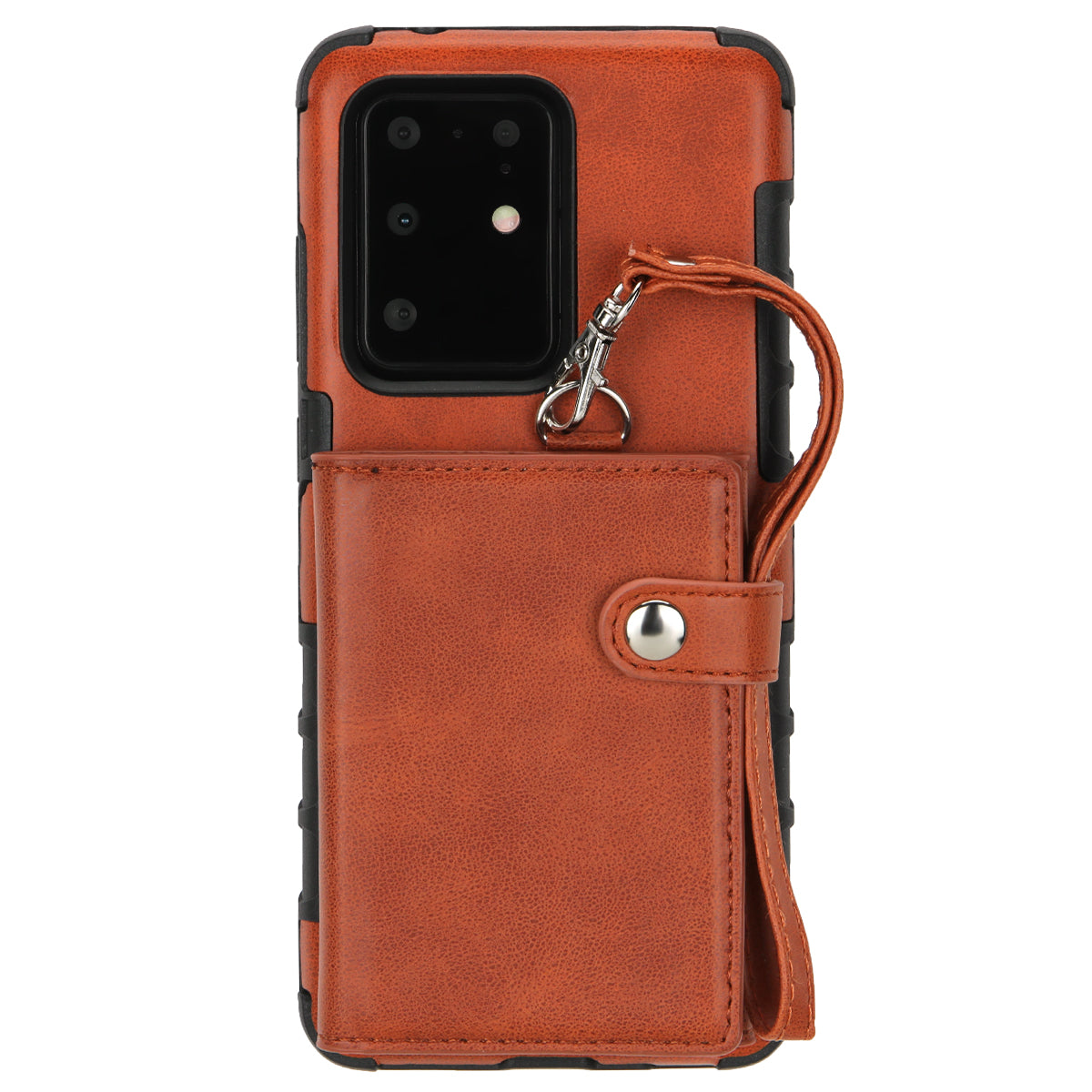 SHOUHUSHEN PU Leather Coated PC TPU Hybrid Case for Samsung Galaxy S20 Ultra - Brown