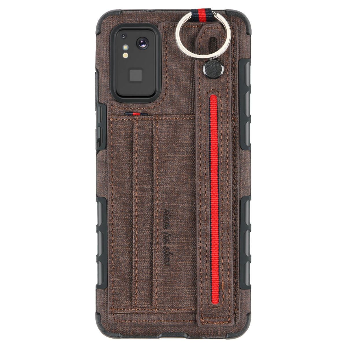 SHOUHUSHEN Cloth Coated Hybrid Case with Card Slot for Samsung Galaxy S20 Plus - Brown