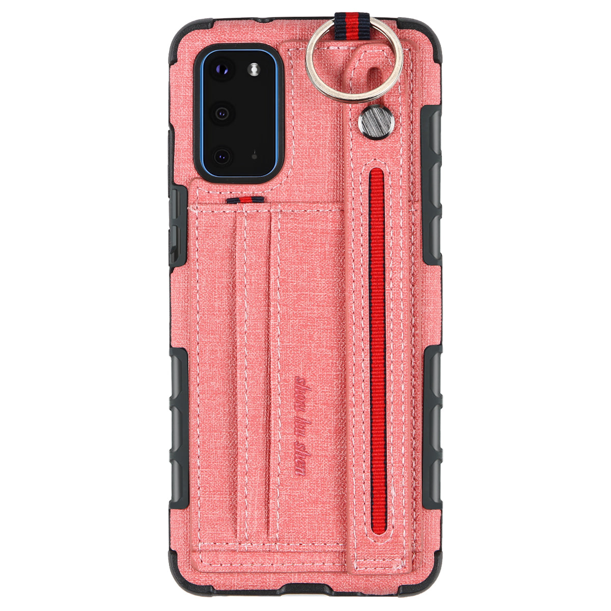 SHOUHUSHEN Cloth Coated Combo Case with Card Slot for Samsung Galaxy S20 4G/S20 5G - Pink