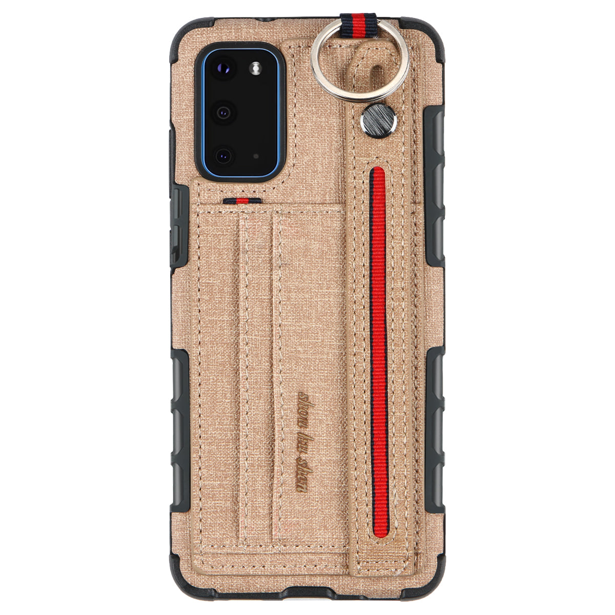 SHOUHUSHEN Cloth Coated Combo Case with Card Slot for Samsung Galaxy S20 4G/S20 5G - Khaki