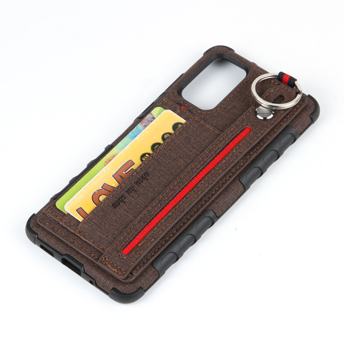 SHOUHUSHEN Cloth Coated Combo Case with Card Slot for Samsung Galaxy S20 4G/S20 5G - Brown