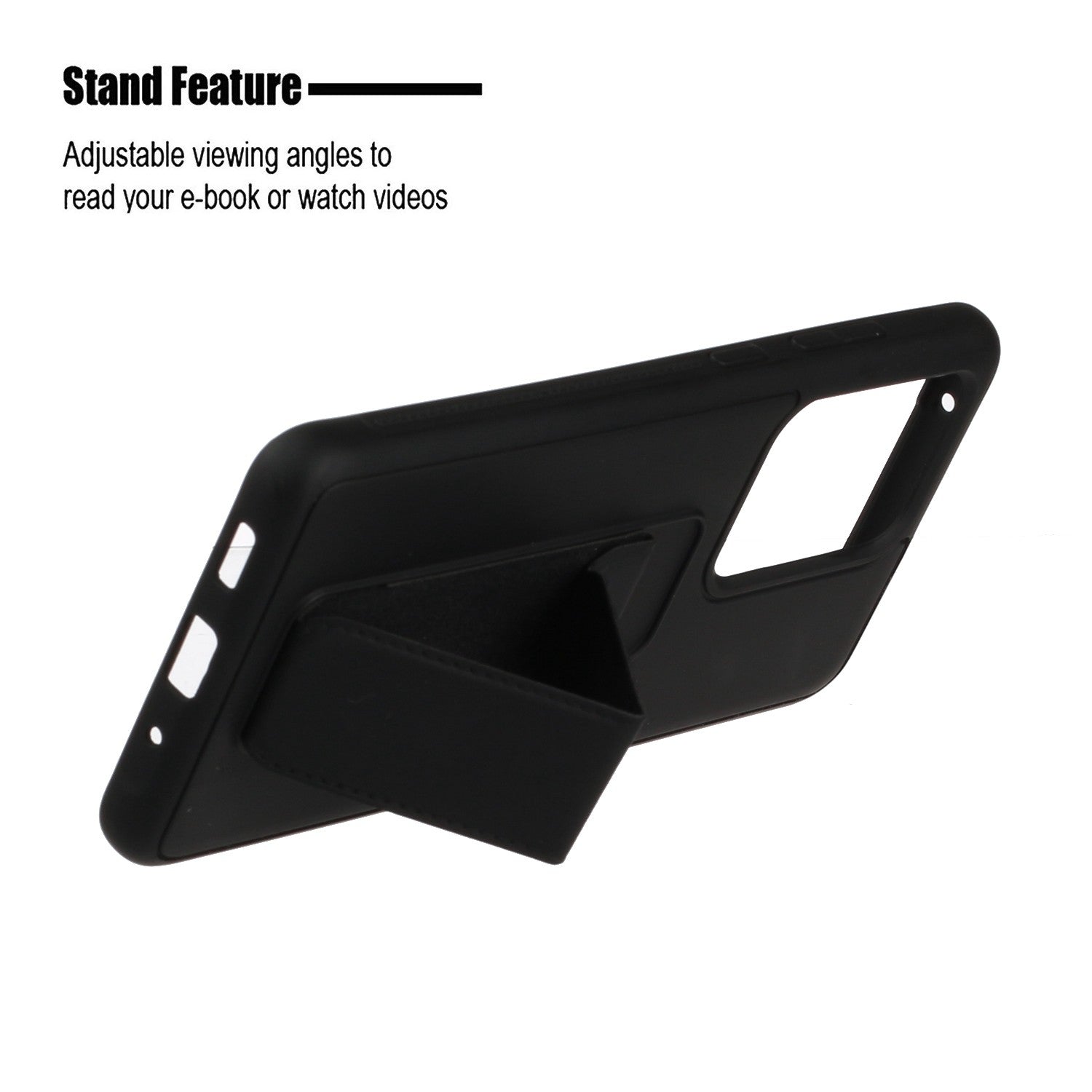 For Samsung Galaxy S20 Ultra Magnetic Hand Strap Kickstand TPU + PC Phone Cover - Black