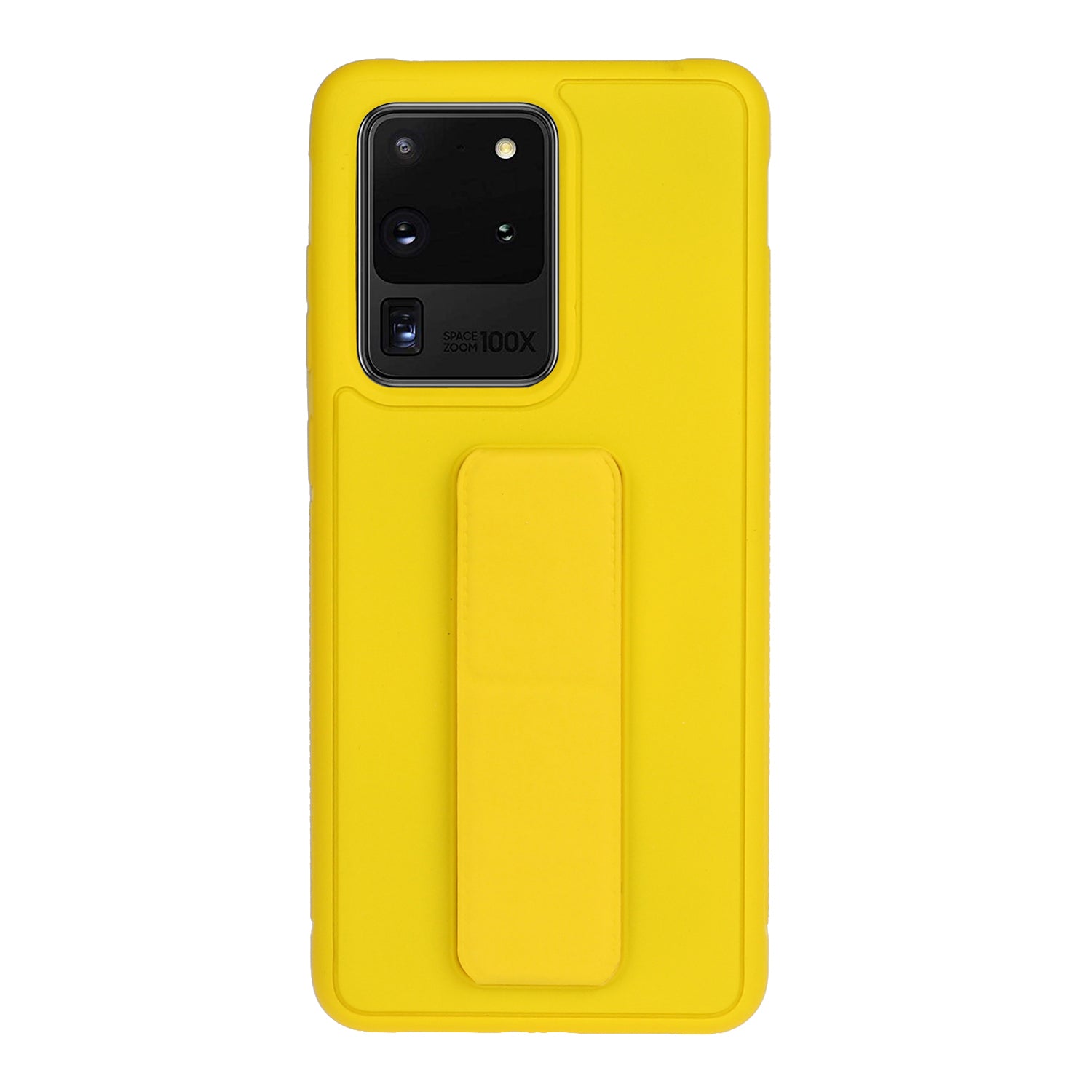 For Samsung Galaxy S20 Ultra Magnetic Hand Strap Kickstand TPU + PC Phone Cover - Yellow