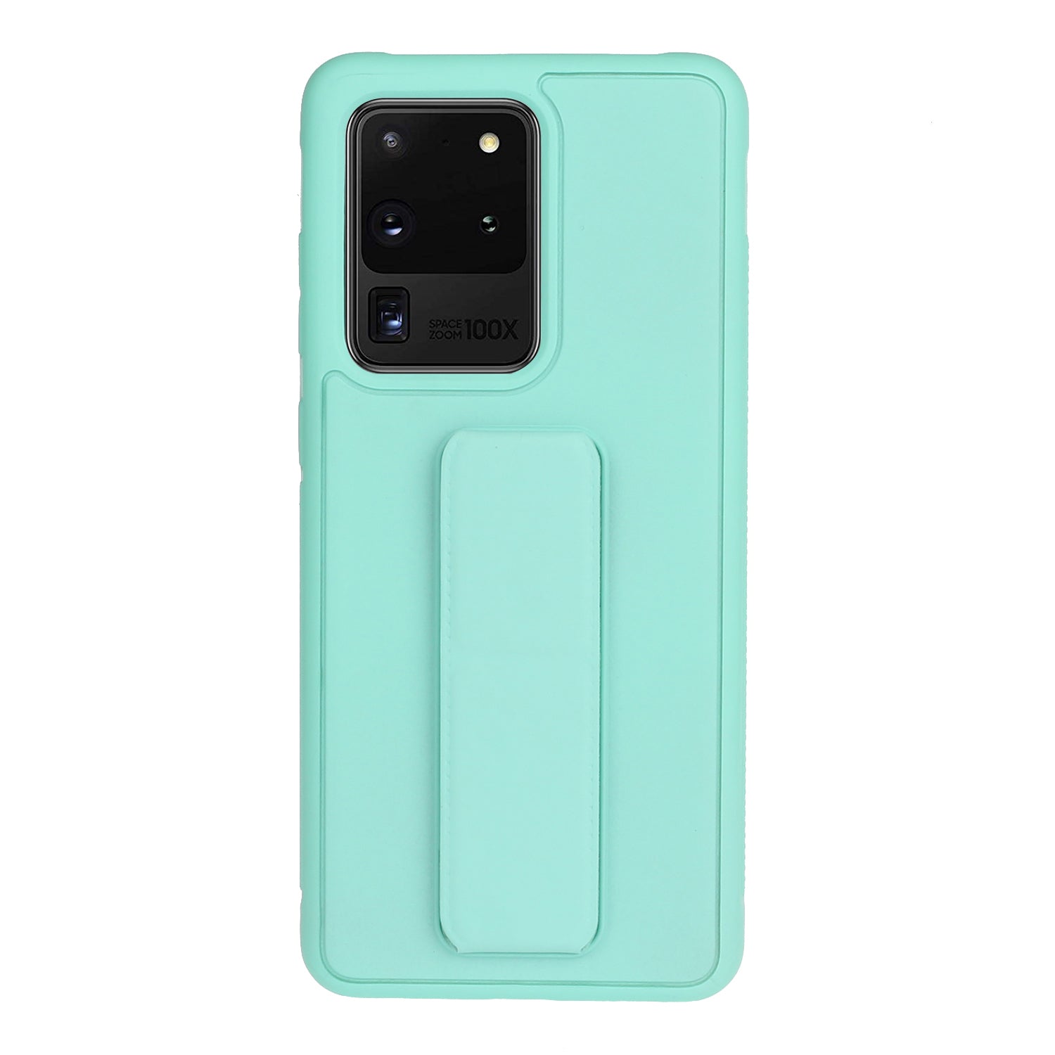 For Samsung Galaxy S20 Ultra Magnetic Hand Strap Kickstand TPU + PC Phone Cover - Cyan