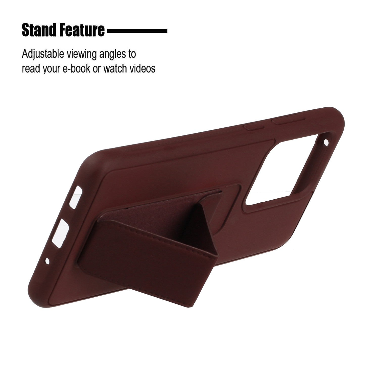 For Samsung Galaxy S20 Ultra Magnetic Hand Strap Kickstand TPU + PC Phone Cover - Brown