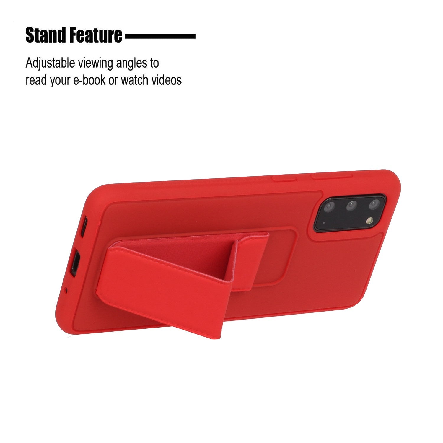 For Samsung Galaxy S20 4G/S20 5G Magnetic Hand Strap Kickstand TPU + PC Phone Cover - Red