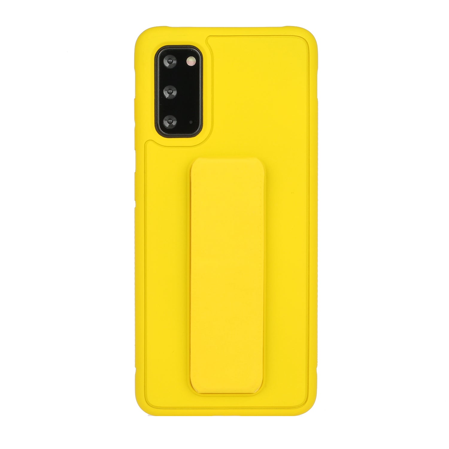 For Samsung Galaxy S20 4G/S20 5G Magnetic Hand Strap Kickstand TPU + PC Phone Cover - Yellow