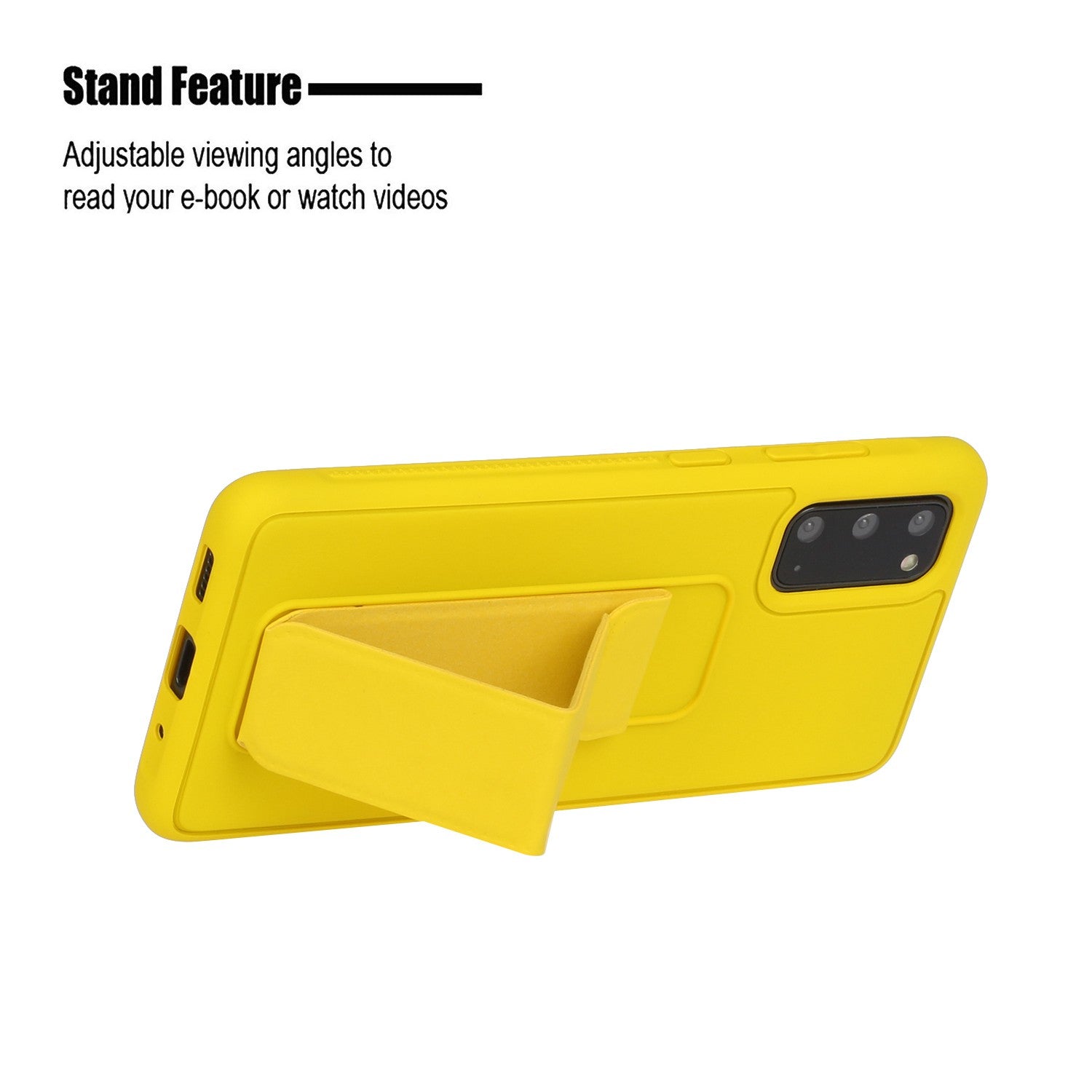 For Samsung Galaxy S20 4G/S20 5G Magnetic Hand Strap Kickstand TPU + PC Phone Cover - Yellow