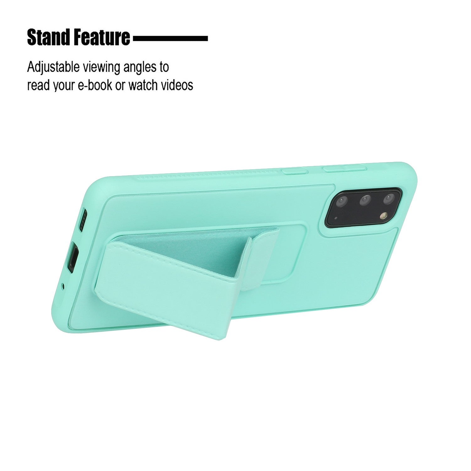 For Samsung Galaxy S20 4G/S20 5G Magnetic Hand Strap Kickstand TPU + PC Phone Cover - Cyan