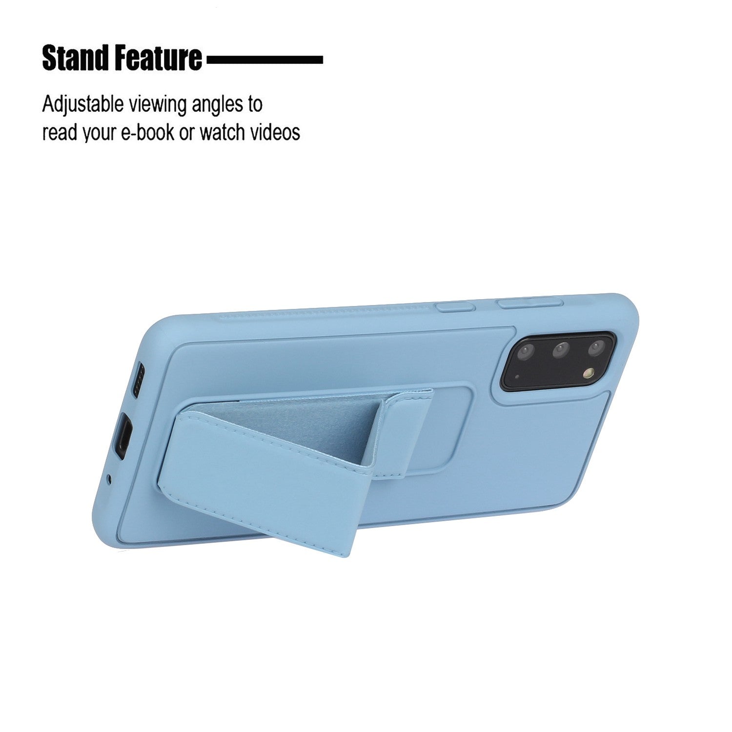 For Samsung Galaxy S20 4G/S20 5G Magnetic Hand Strap Kickstand TPU + PC Phone Cover - Baby Blue