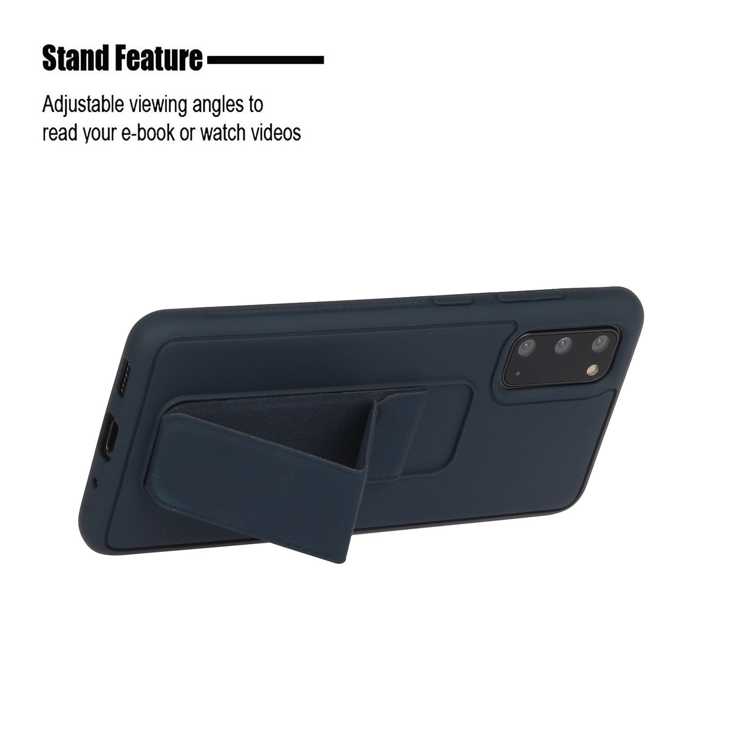 For Samsung Galaxy S20 4G/S20 5G Magnetic Hand Strap Kickstand TPU + PC Phone Cover - Dark Blue