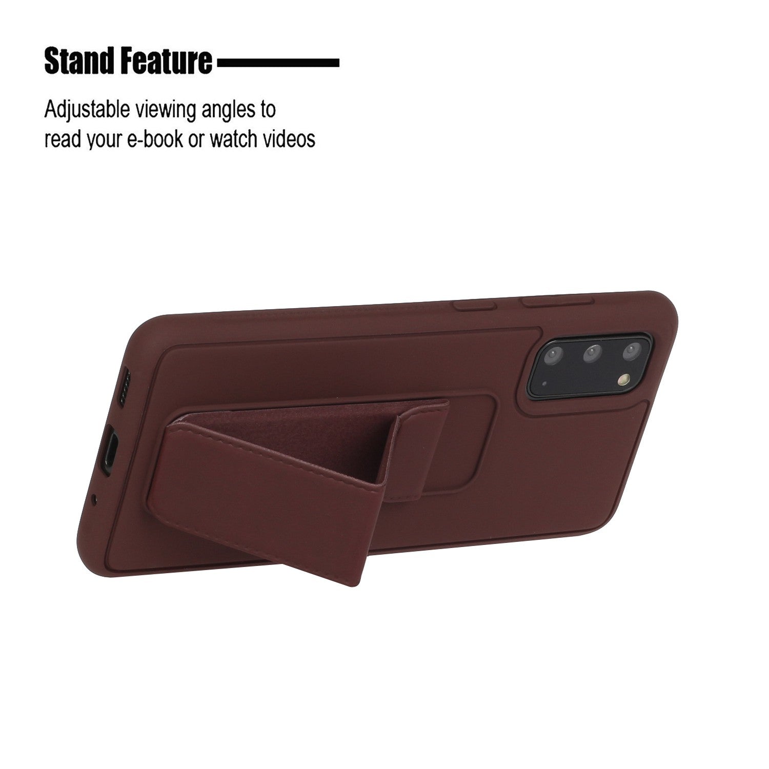 For Samsung Galaxy S20 4G/S20 5G Magnetic Hand Strap Kickstand TPU + PC Phone Cover - Brown